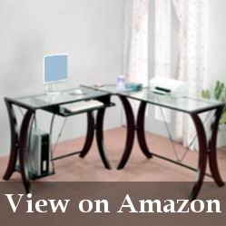 Black Glass Corner Desk with Shelves Review