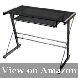 small black glass desk for a stylish home office review